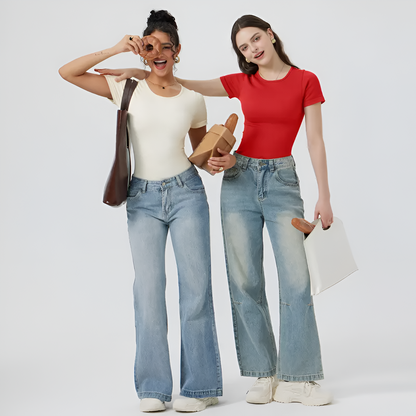 Elora 2-Piece Ribbed Short Sleeve Bodysuits