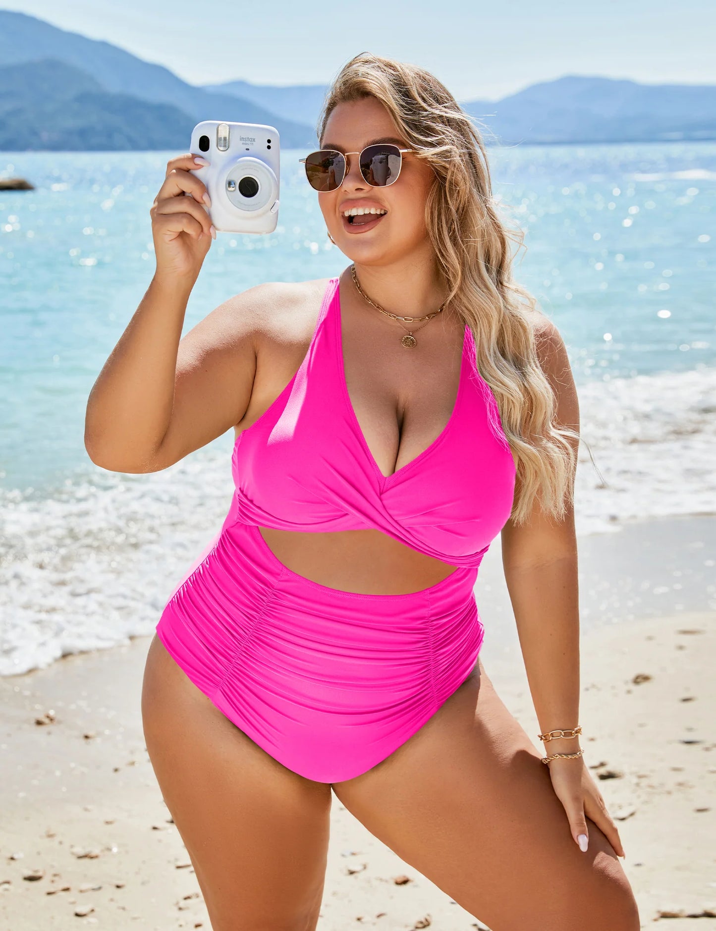CurveCove™ Ruched Cutout One-Piece Swimsuit