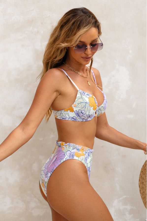 SunKissed Bloom – Floral High-Waisted Bikini Set