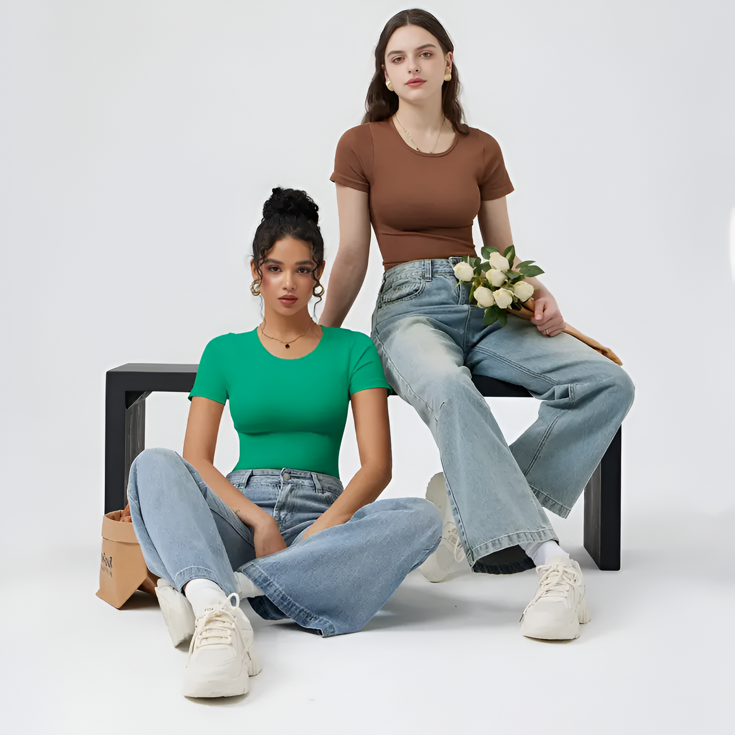 Elora 2-Piece Ribbed Short Sleeve Bodysuits