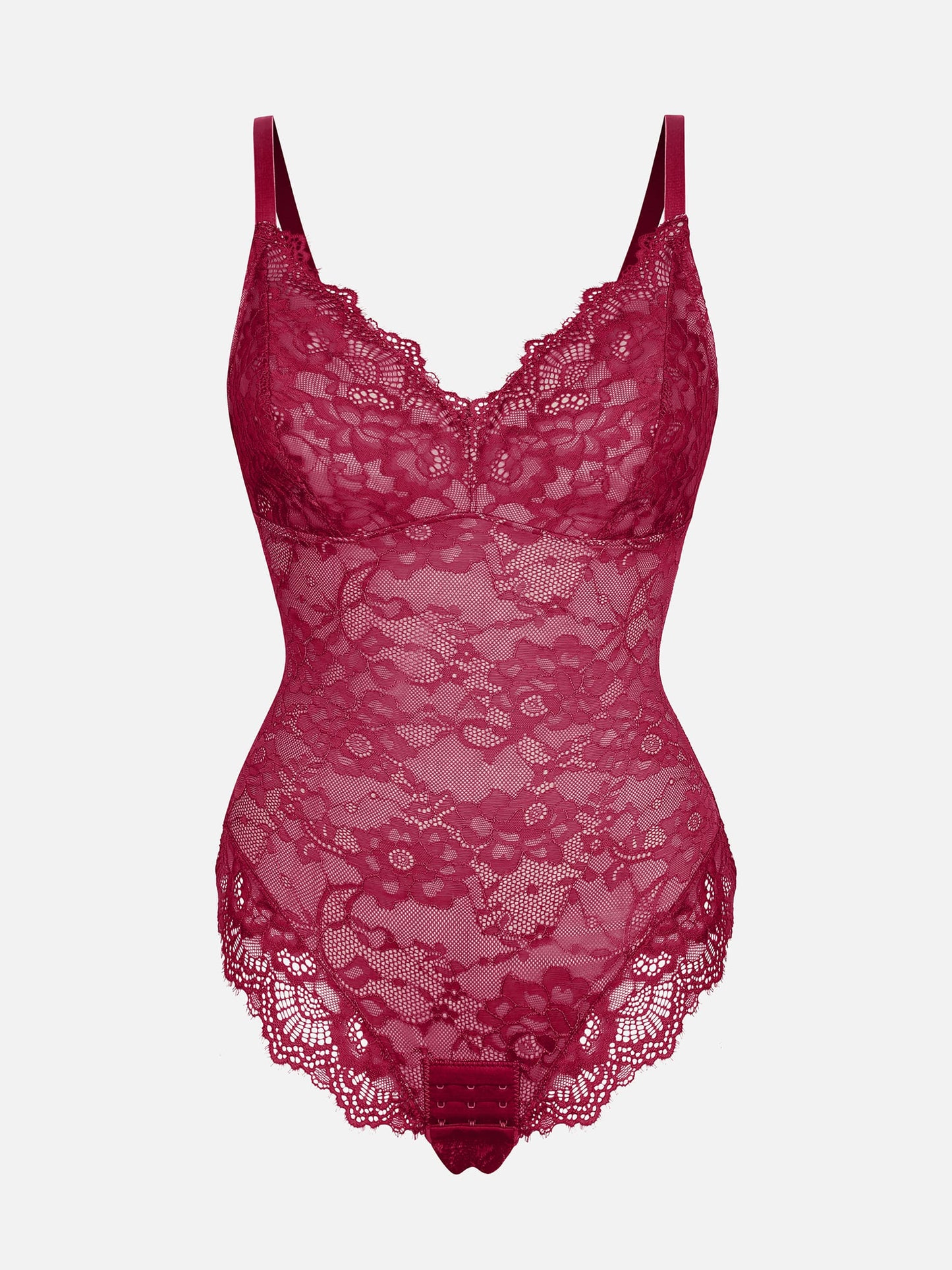 Orivia™ Lace V Neck Full Bodysuit