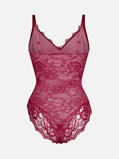 Orivia™ Lace V Neck Full Bodysuit