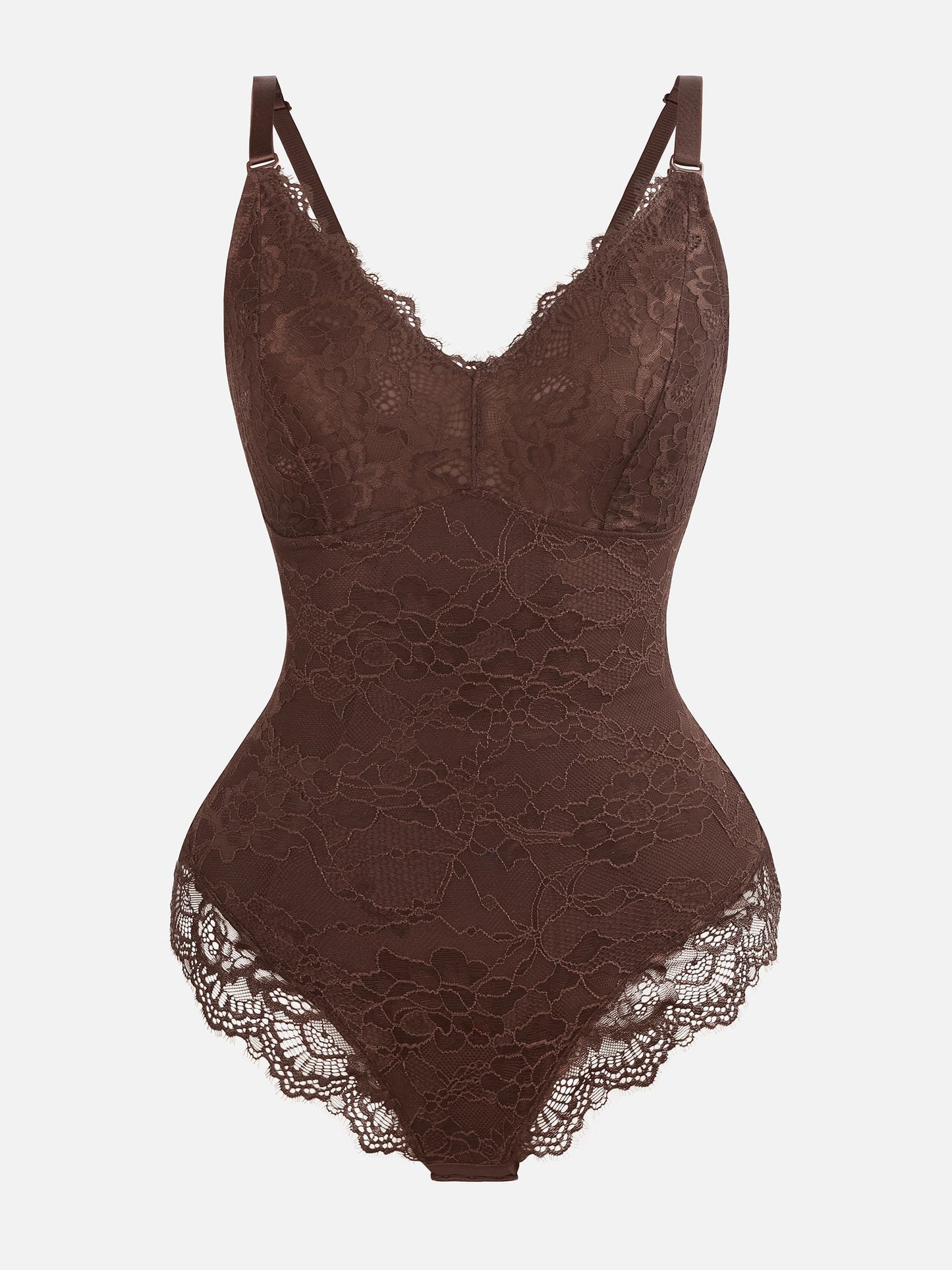 Orivia™ Lace V Neck Full Bodysuit