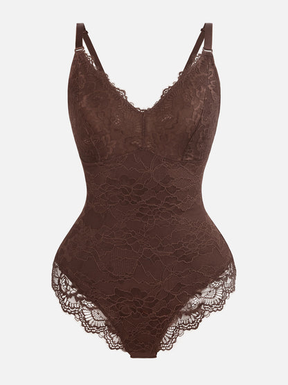 Orivia™ Lace V Neck Full Bodysuit
