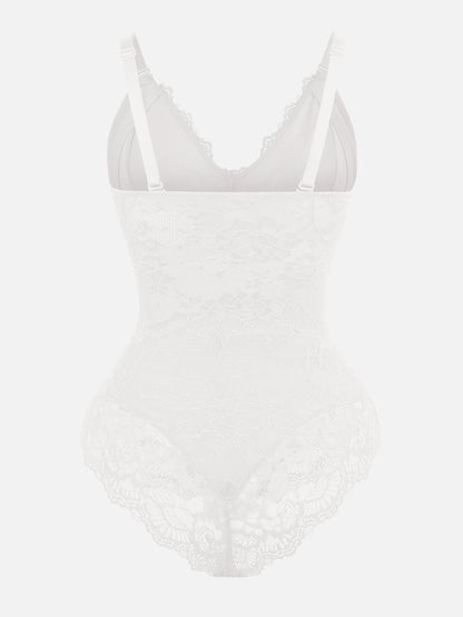 Orivia™ Lace V Neck Full Bodysuit