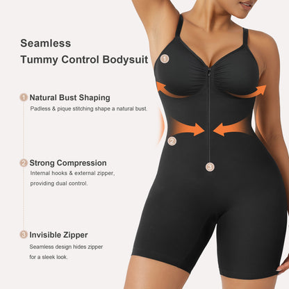 Orivia™ Zip-Up Tummy Control Short Bodysuit