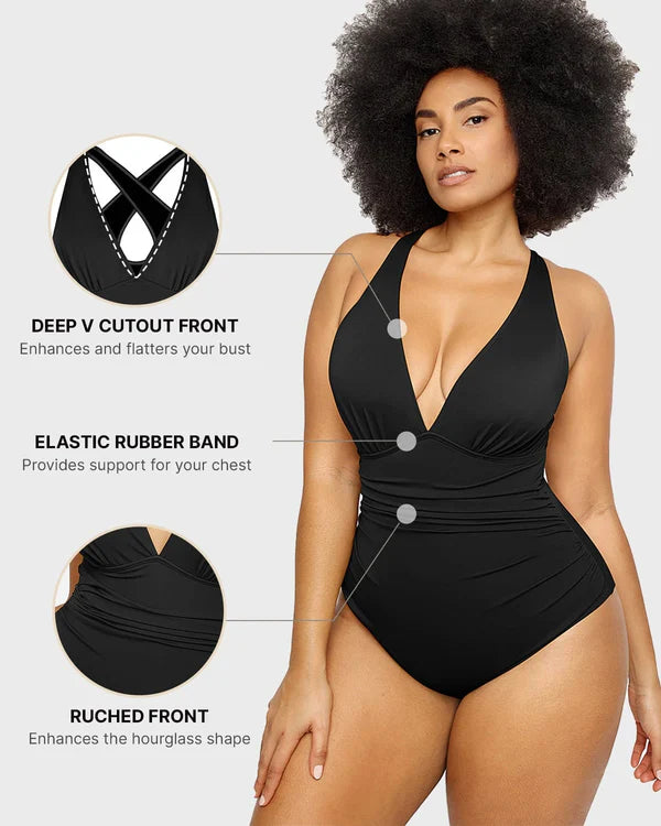 CurveLift™ Ruched One-Piece Sculpting Swimsuit