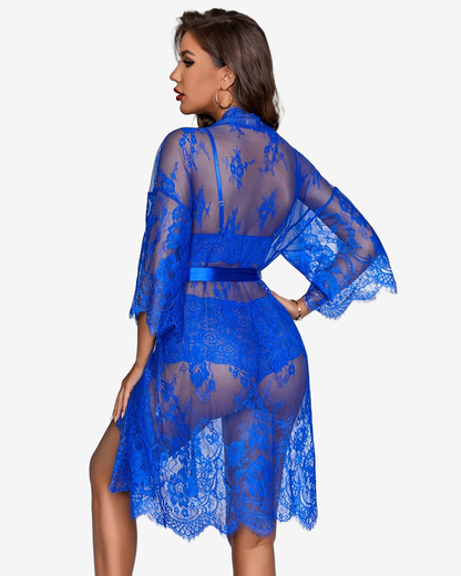 3 Piece Bra and Panty Sets with Robe