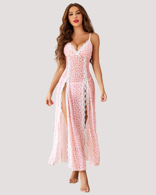 MidnightBloom™ Mesh Split Nightgown