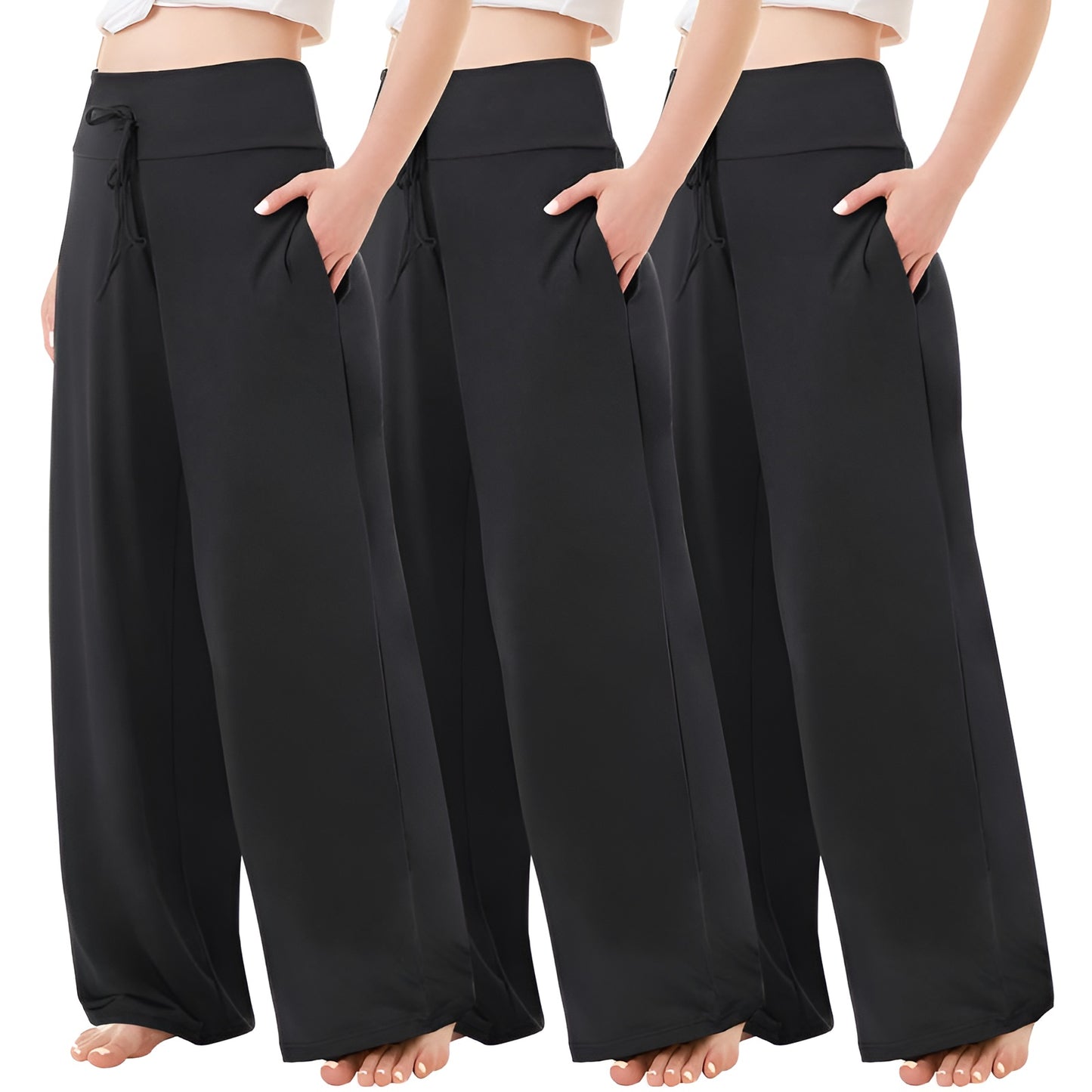 Elora Ease Wide-Leg Pants (3-Pack)