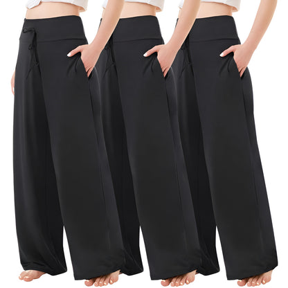Elora Ease Wide-Leg Pants (3-Pack)