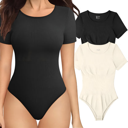 Elora 2-Piece Ribbed Short Sleeve Bodysuits