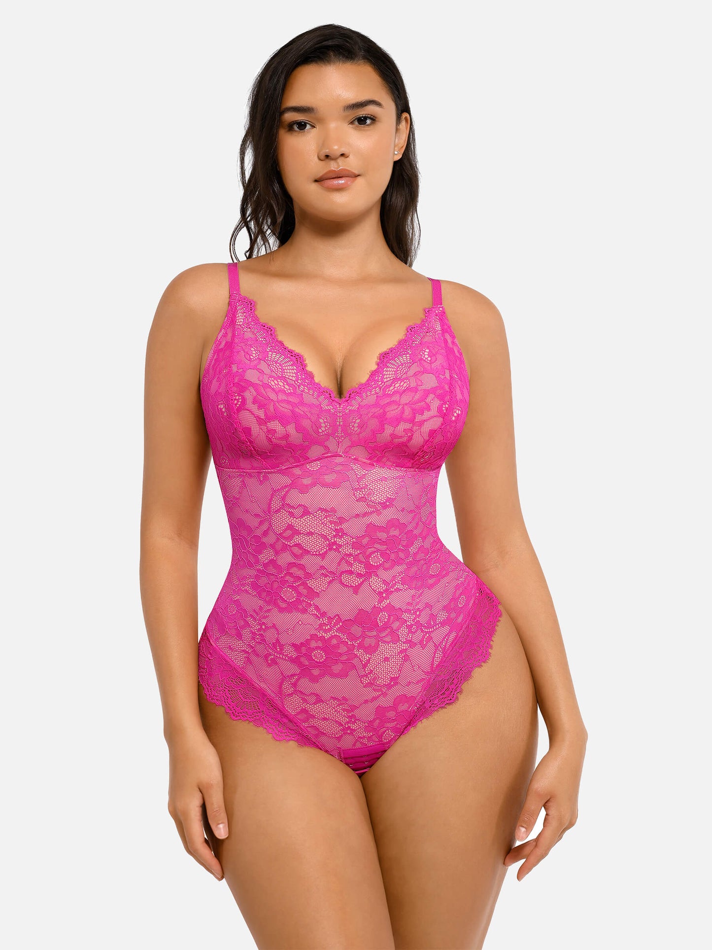 Orivia™ Lace V Neck Full Bodysuit