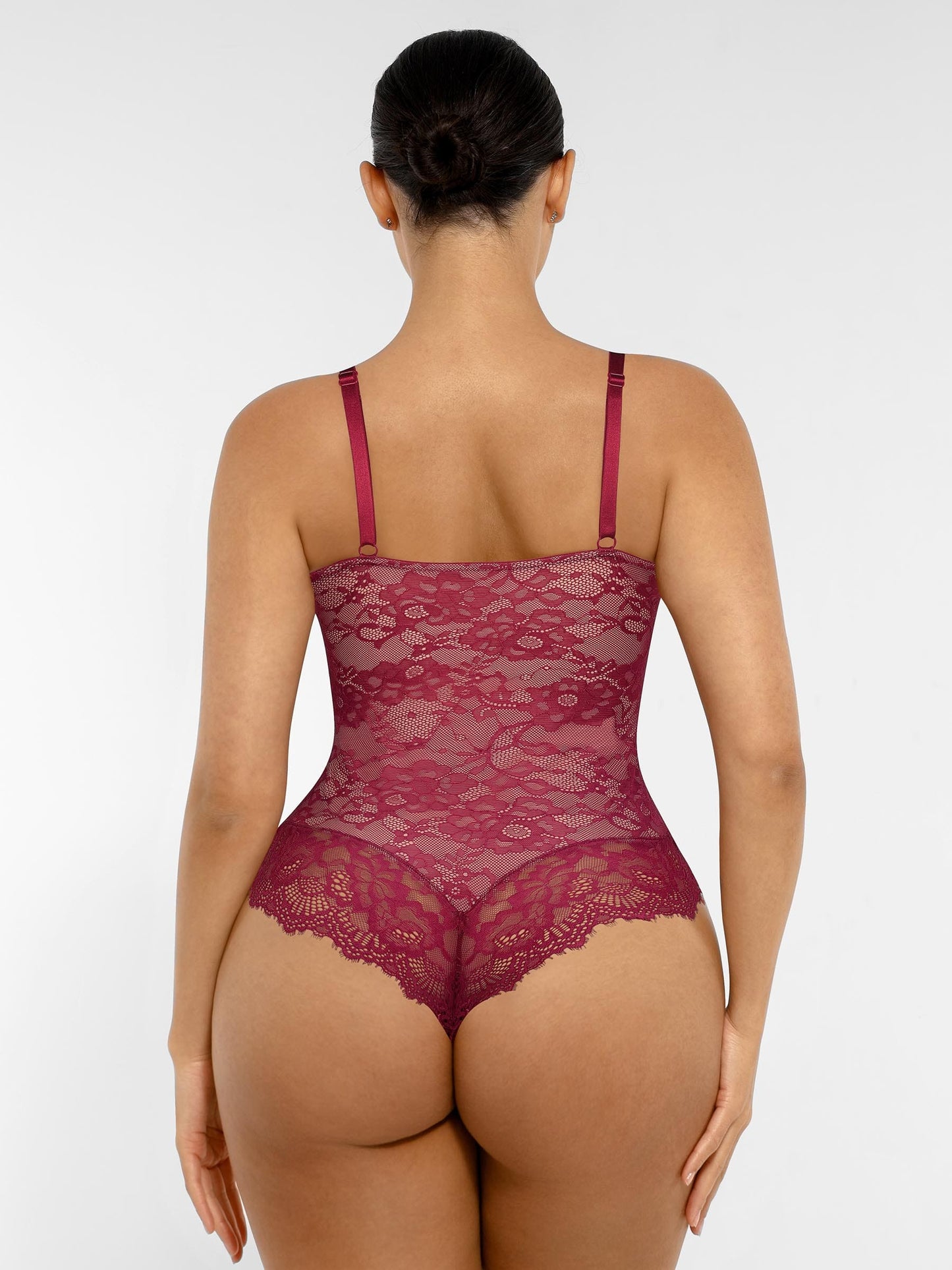 Orivia™ Lace V Neck Full Bodysuit