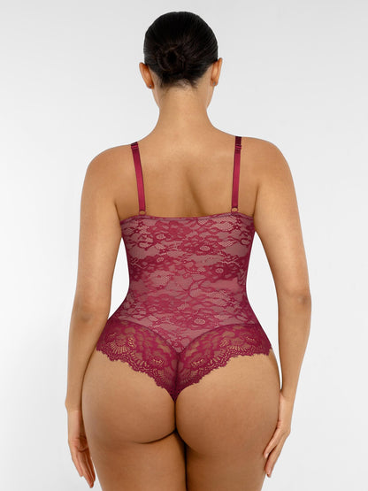 Orivia™ Lace V Neck Full Bodysuit