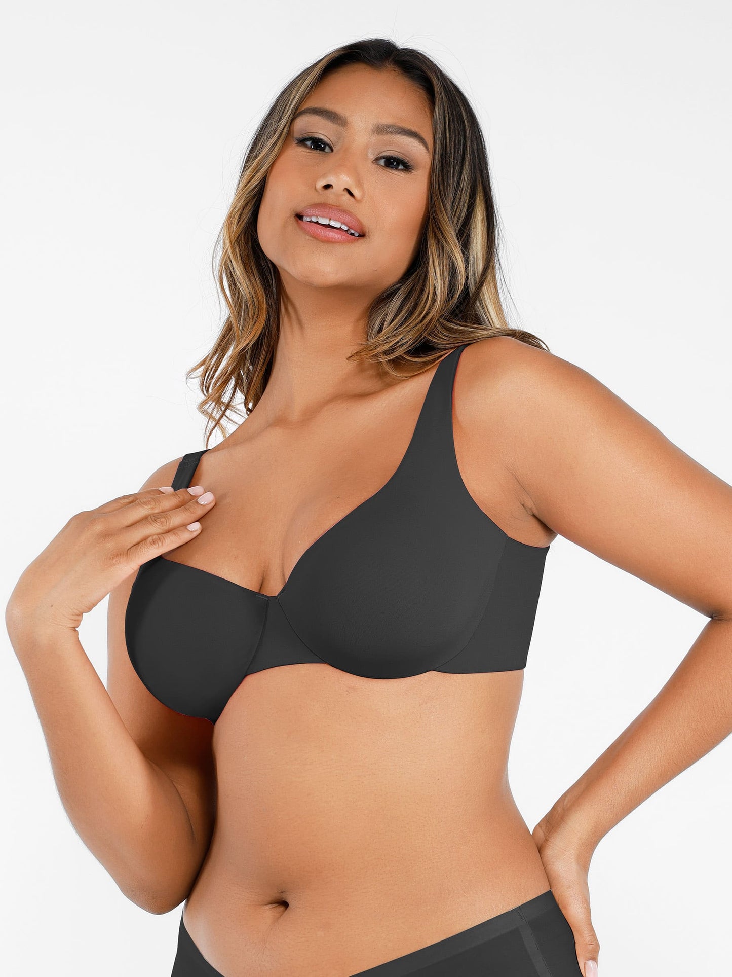 Feelingirl Underwire Adjustable Deep V-neck Bra