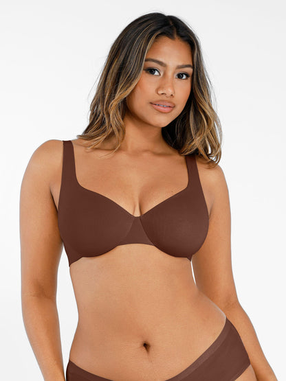 Feelingirl Underwire Adjustable Deep V-neck Bra
