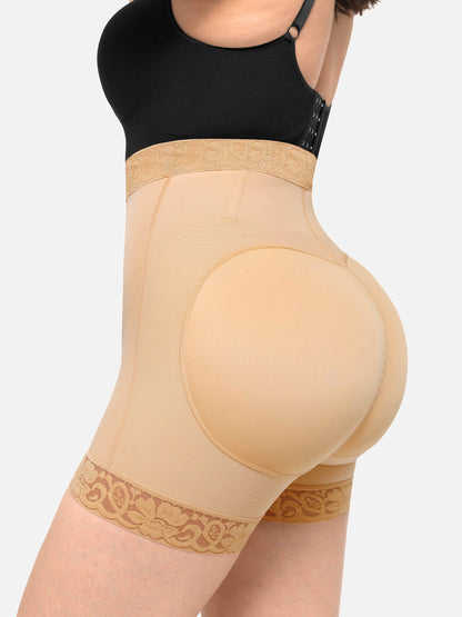 Orivia™ High Waist Zipper Hip Lift Lace Shorts