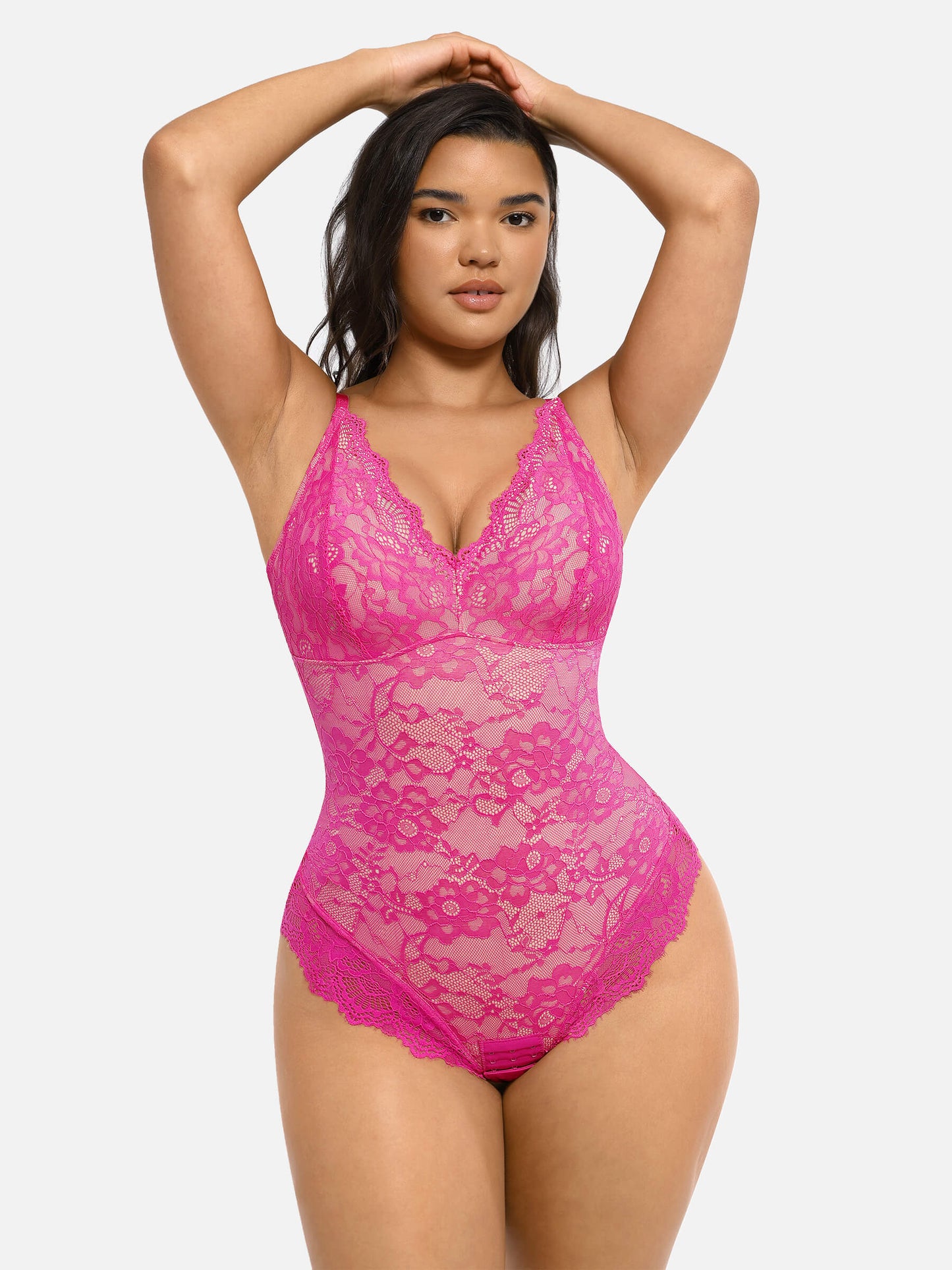 Orivia™ Lace V Neck Full Bodysuit