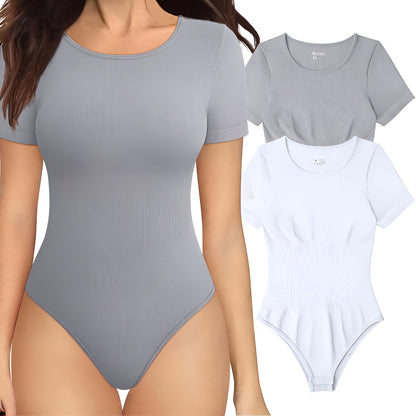 Elora 2-Piece Ribbed Short Sleeve Bodysuits