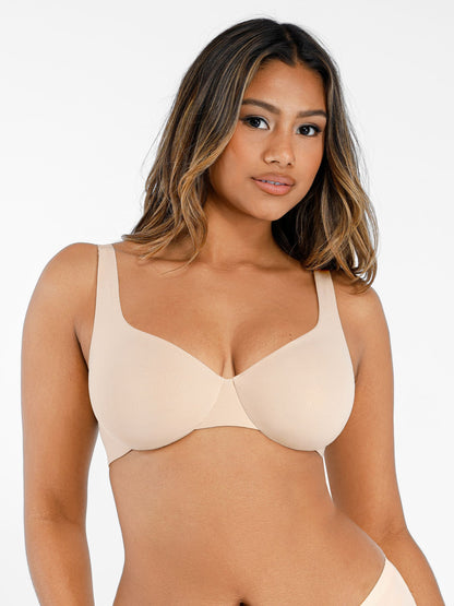 Feelingirl Underwire Adjustable Deep V-neck Bra