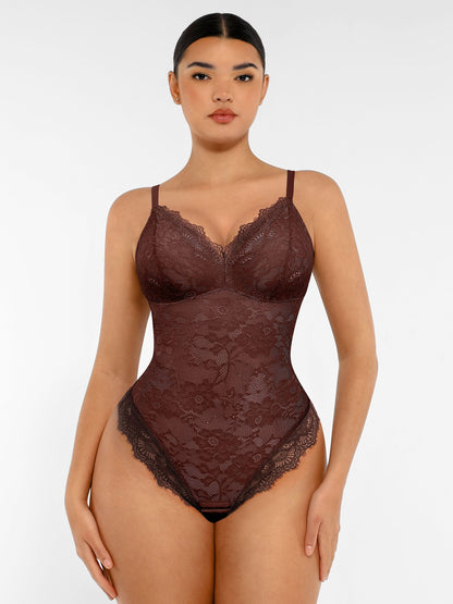 Orivia™ Lace V Neck Full Bodysuit