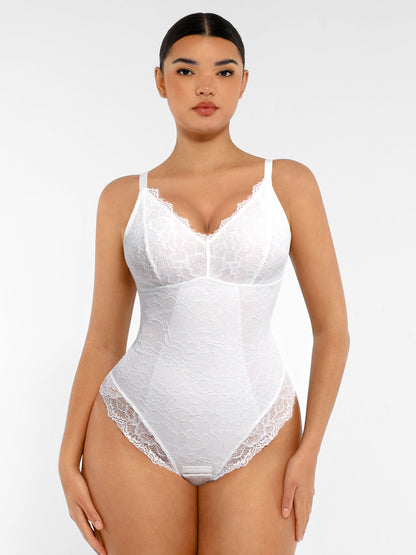 Orivia™ Lace V Neck Full Bodysuit