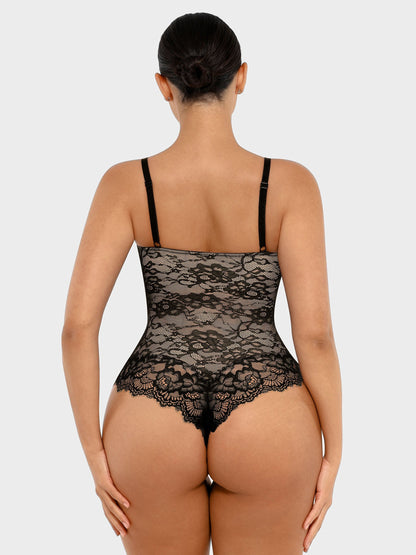Orivia™ Lace V Neck Full Bodysuit