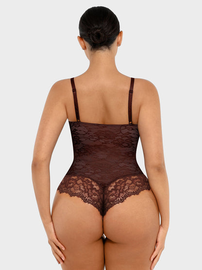 Orivia™ Lace V Neck Full Bodysuit