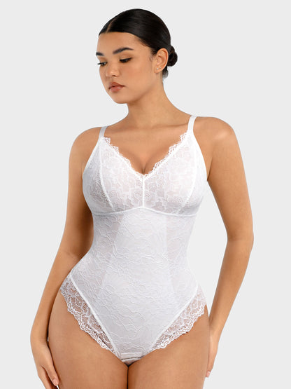 Orivia™ Lace V Neck Full Bodysuit