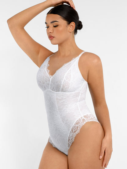 Orivia™ Lace V Neck Full Bodysuit