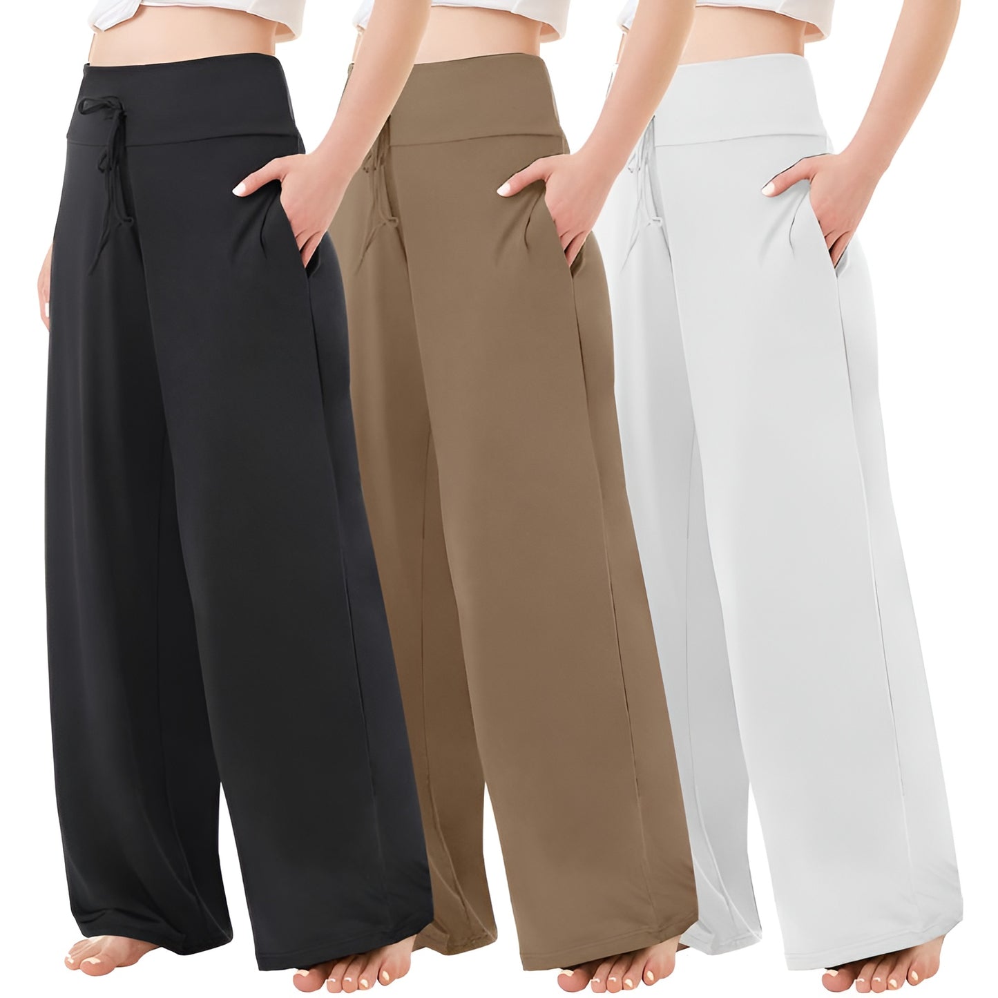 Elora Ease Wide-Leg Pants (3-Pack)