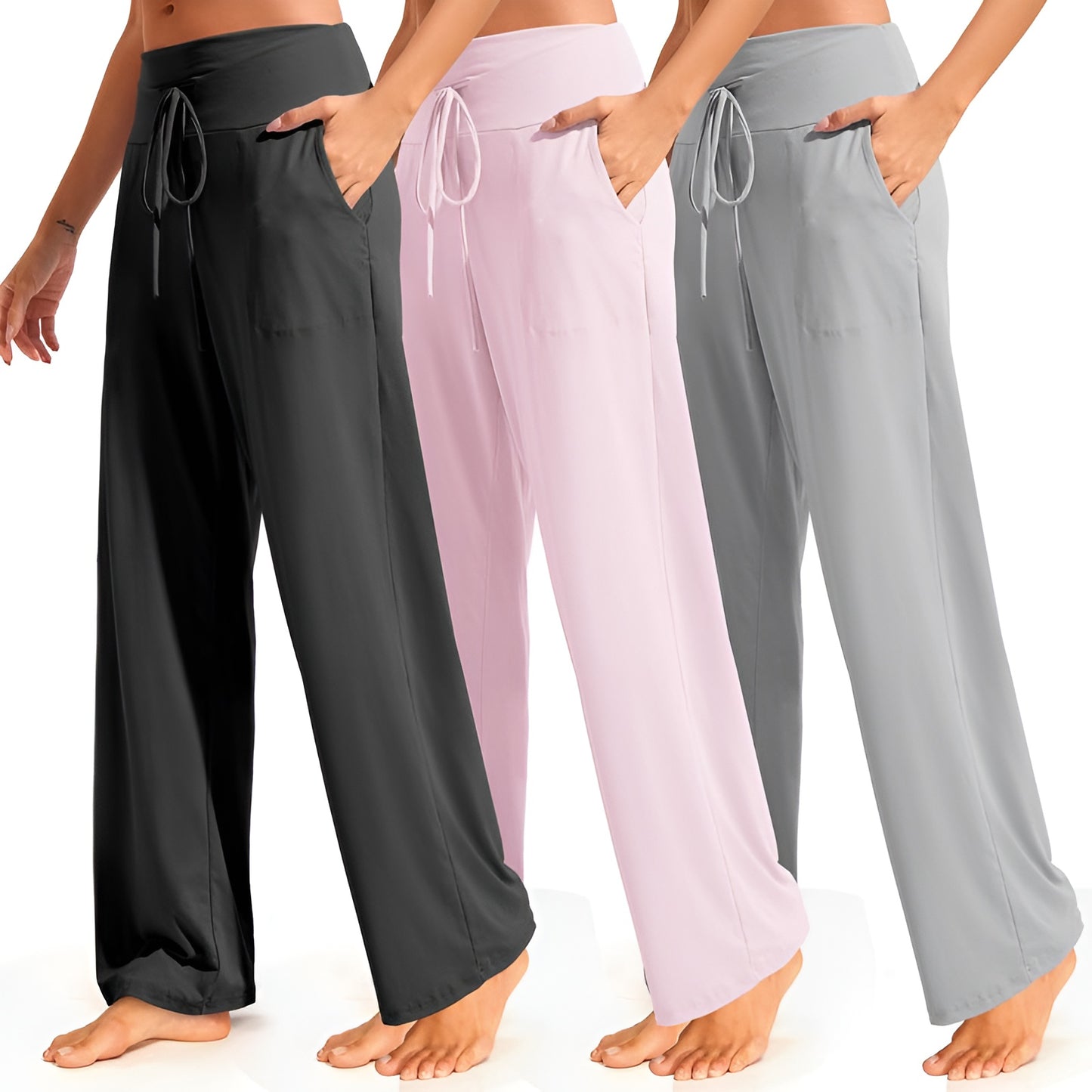 Elora Ease Wide-Leg Pants (3-Pack)
