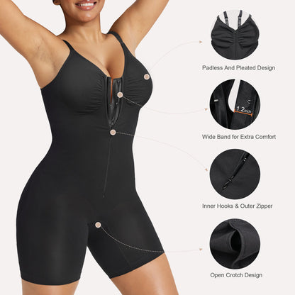 Orivia™ Zip-Up Tummy Control Short Bodysuit