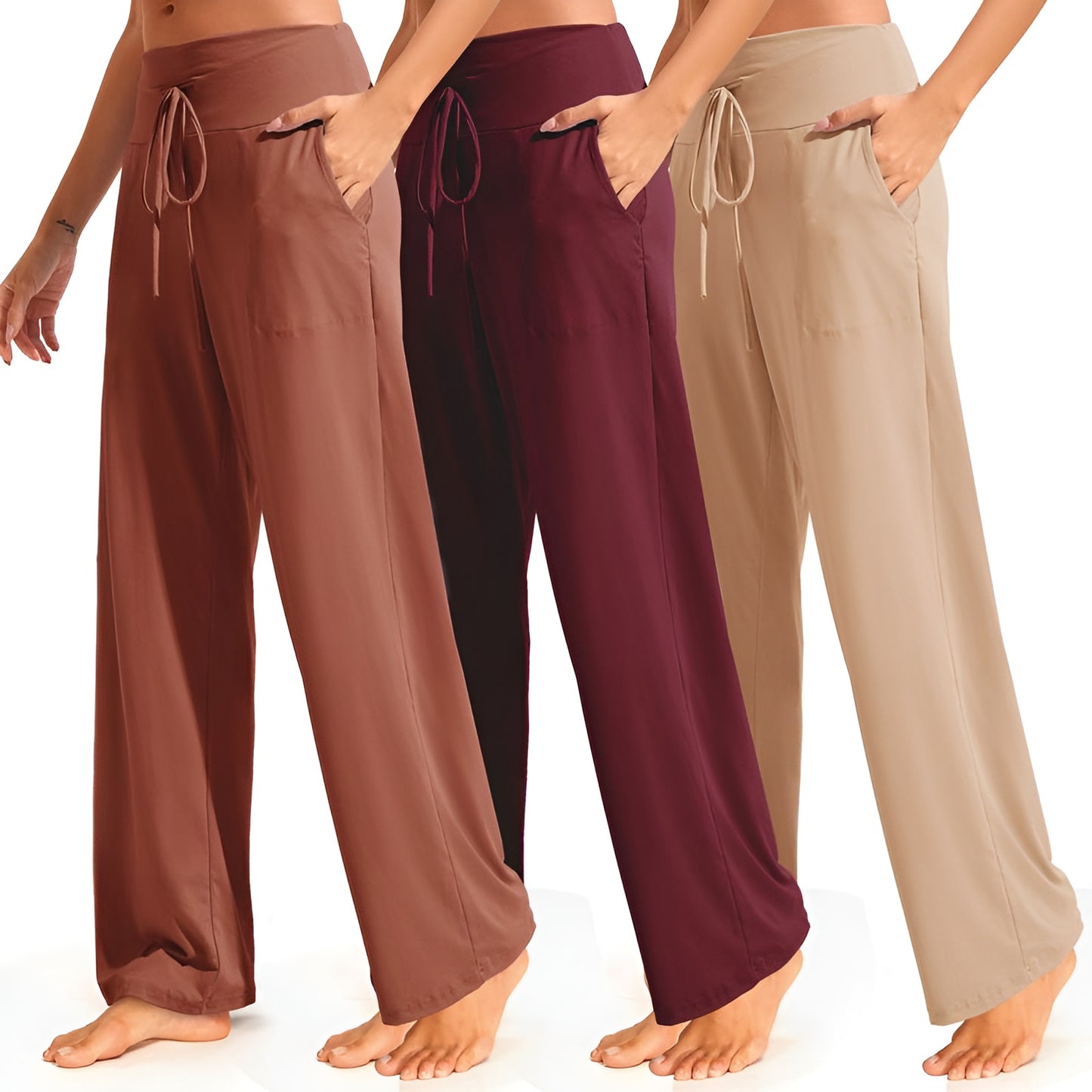 Elora Ease Wide-Leg Pants (3-Pack)
